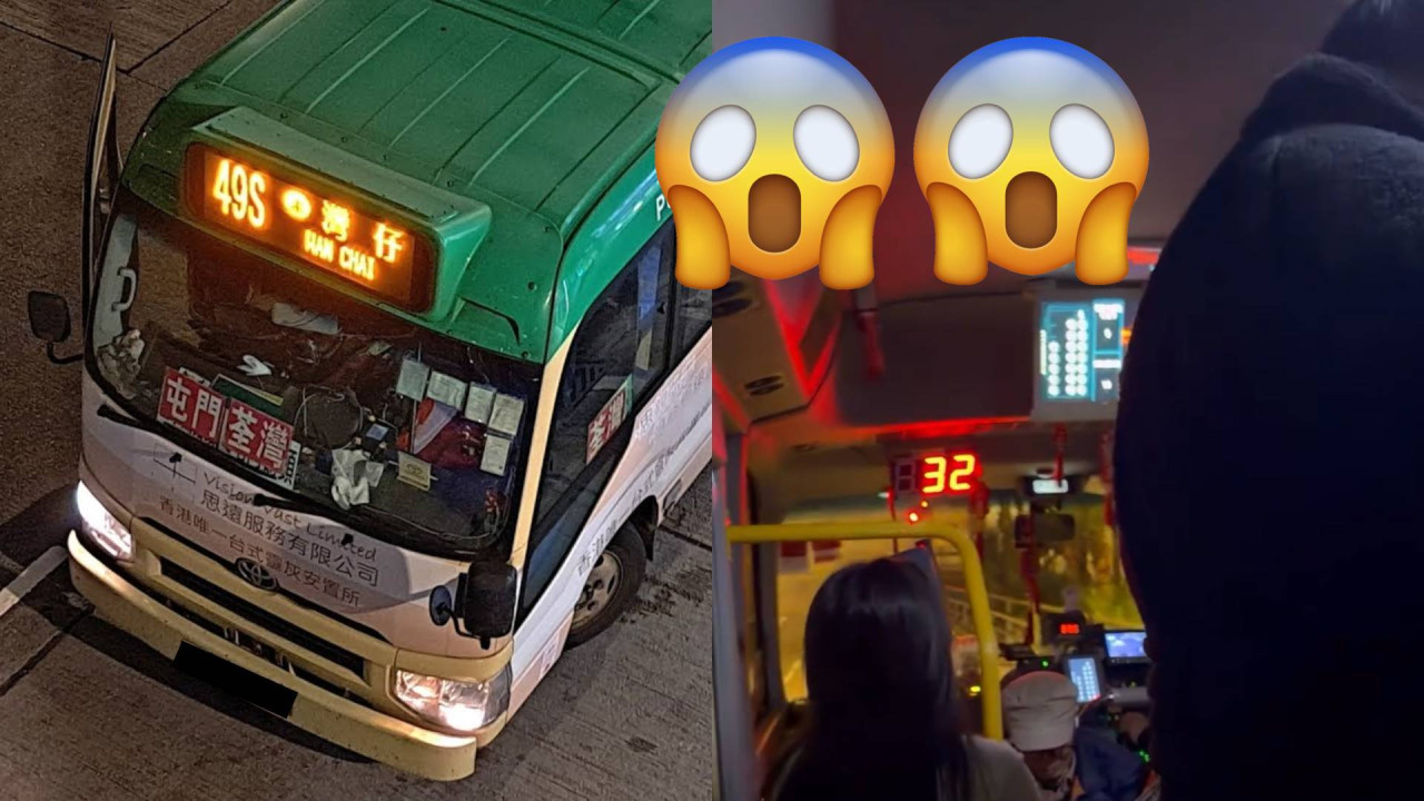 通宵綠 Van 公然超載企 X 人兼車速顯示「無料到」 網民：安全定生命重要？