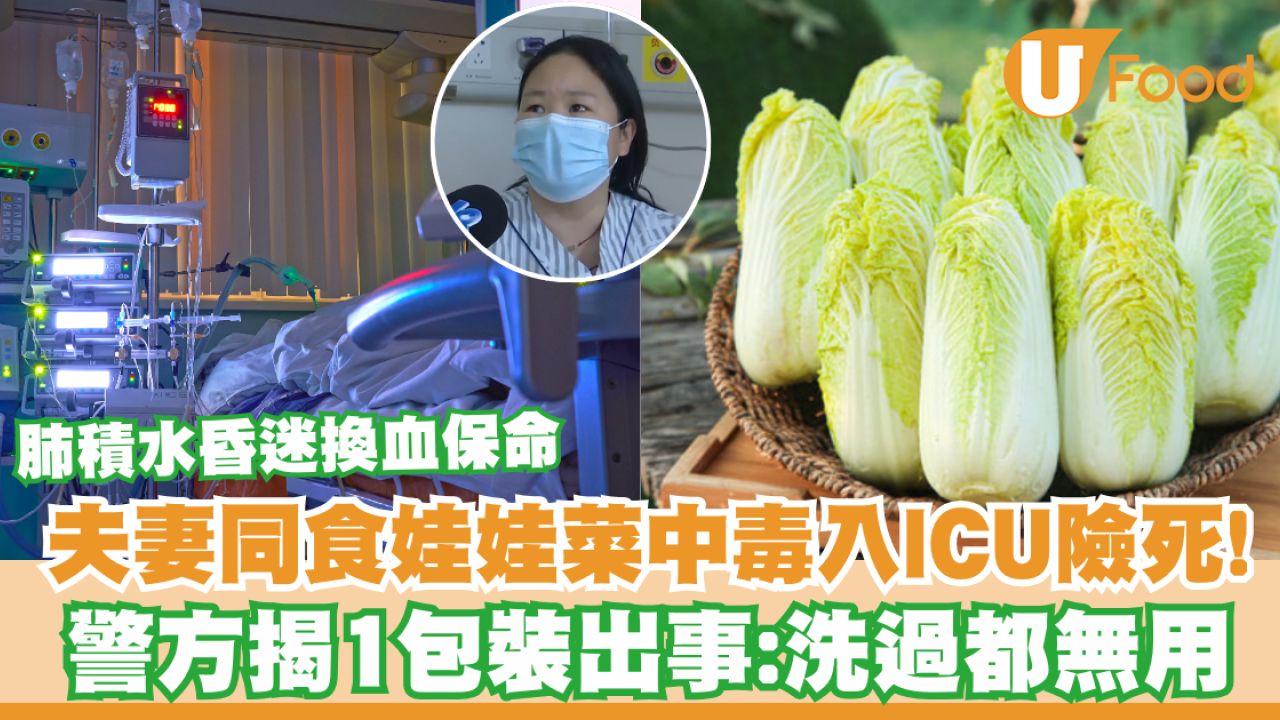 夫妻同食網購娃娃菜竟中毒入ICU！肺積水昏迷需換血保命 警方揭1個包裝出事：洗過都無用