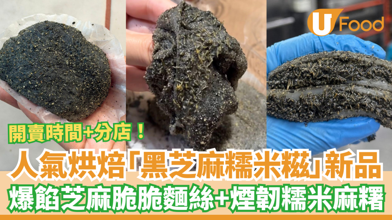享樂烘焙「黑芝麻脆脆糯米糍」Threads爆紅新品！爆餡芝麻脆脆麵絲／煙韌糯米麻糬 (附開賣時間+地點)