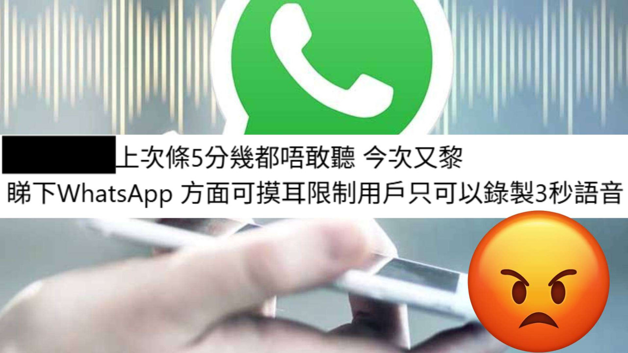 WhatsApp Voice Message「水蛇春咁長」令網民吃不消 想提議 WhatsApp「只可以錄 3 秒語音」
