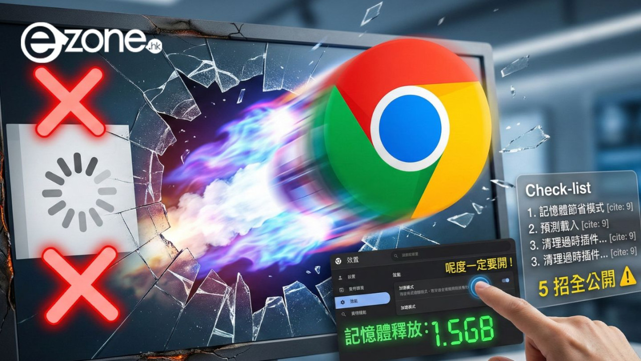 Chrome 越用越慢好激氣？教你 5 招網頁加速設定　唔使重灌即時提升流暢度