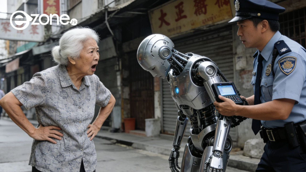 全球首宗機械人被捕?機械人街頭嚇親阿婆遭怒罵 阿 Sir 介入調停「押送犯人」