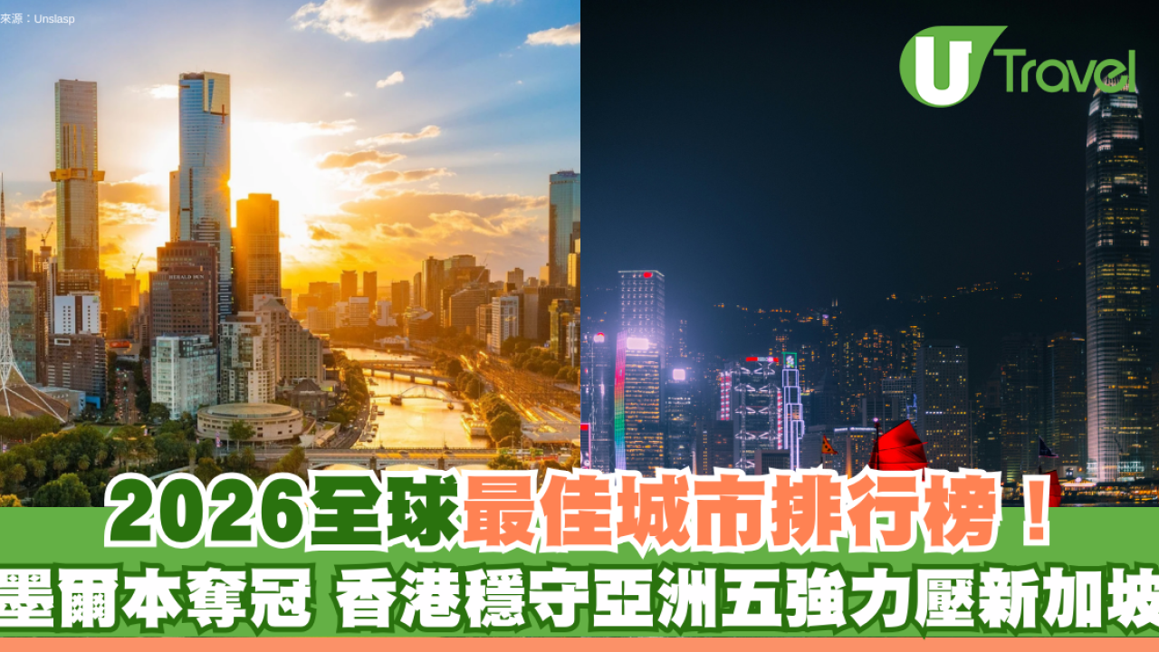 2026全球最佳城市排行榜出爐！墨爾本奪冠 香港穩守亞洲五強力壓新加坡