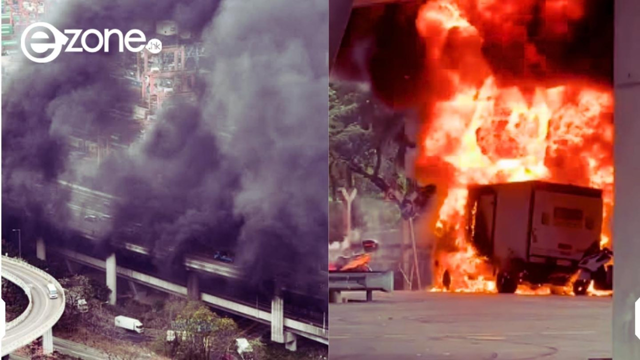 車CAM片葵涌貨車爆炸毒煙吞三號幹線 眼尖網民見貨車殘骸疑「流動炸彈」肇禍