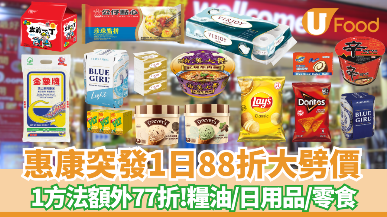 惠康優惠「虎虎生惠」突發88折大劈價！1方法額外77折／最平低至$4.41 即睇優惠日期!