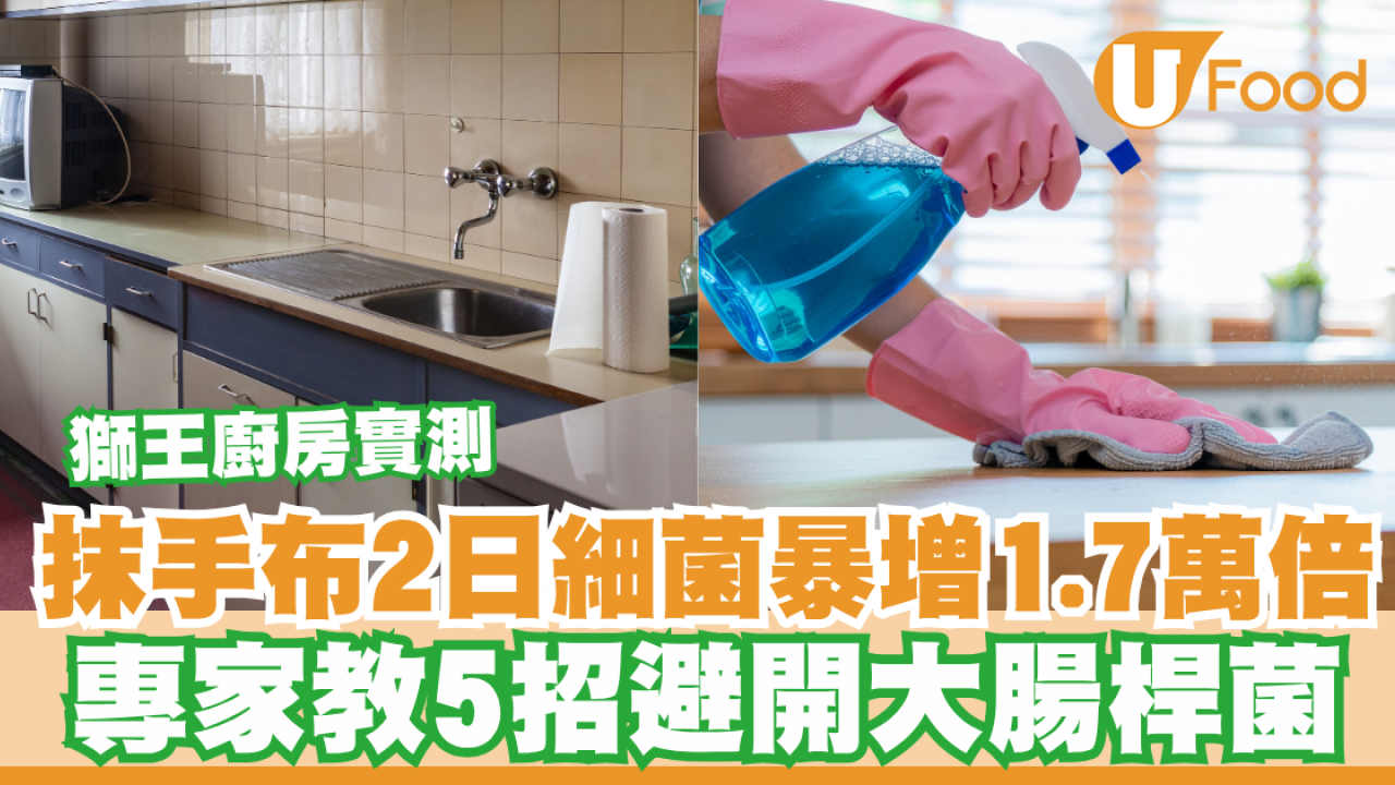 廚房清潔｜獅王實測廚房抹手布用2日細菌暴增1.7萬倍！專家教5招避開大腸桿菌