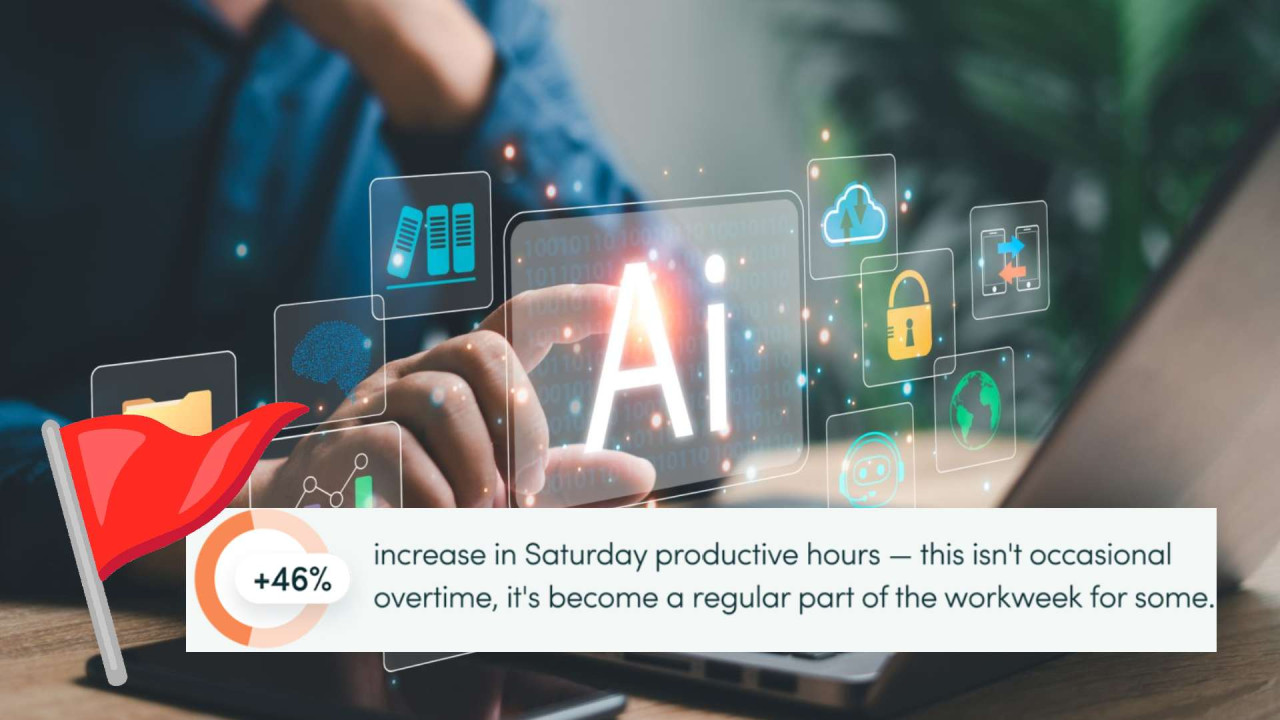 用 AI 做嘢反而無得收工？打工仔悲歌：全球調查指周末 OT 激增 XX％！員工呻：老細以為 AI 㩒個掣就搞掂