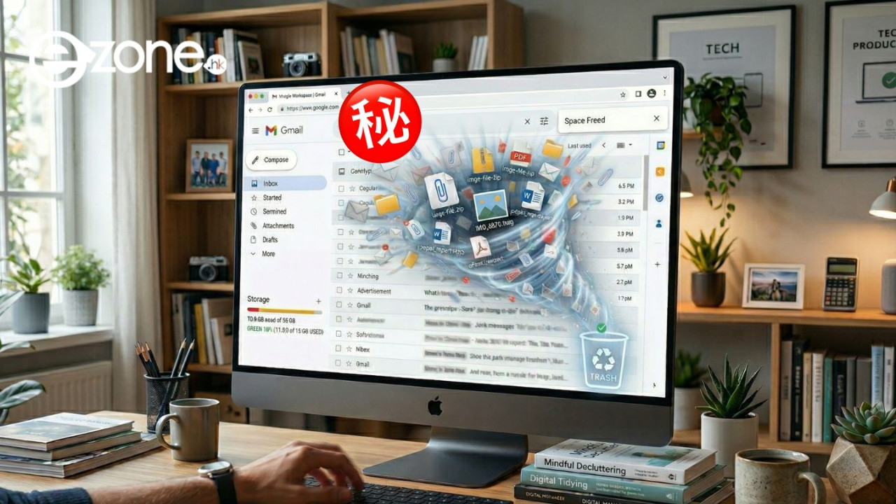Gmail 爆滿唔使逐封刪？輸入「一隱藏指令」快速釋出容量　一鍵清空萬封垃圾促銷郵件