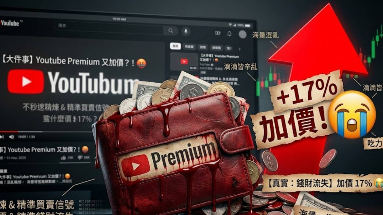 YouTube Premium 突發加價 17%!家庭 Plan 每年「貴咁多」港區恐成下一目標?【附新舊收費對比】