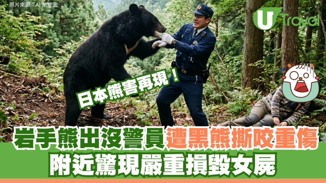 日本熊害再現！岩手熊出沒警員遭黑熊撕咬重傷 附近驚現嚴重損毀女屍