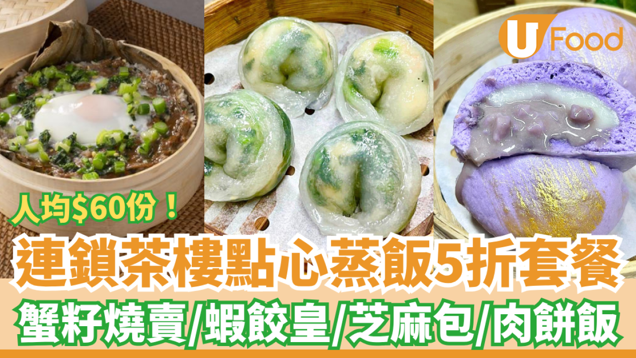 連鎖茶樓突發半價點心套餐！人均$60歎蝦餃燒賣＋蒸飯＋燉湯／免加一及免茶芥 (附Menu及指定分店)