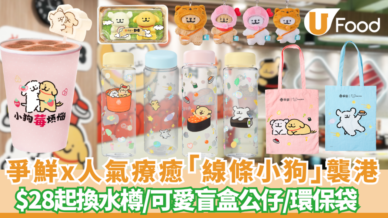 爭鮮x超人氣療癒「線條小狗」襲港！1方法$28起換水樽/可愛盲盒公仔/環保袋   打卡主題店