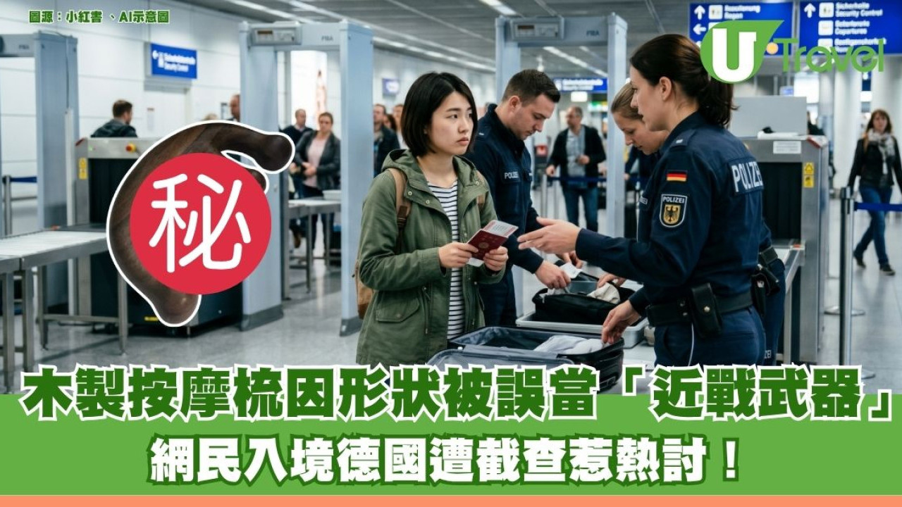 木製按摩梳因形狀被誤當「近戰武器」 網民入境德國遭截查惹熱討！
