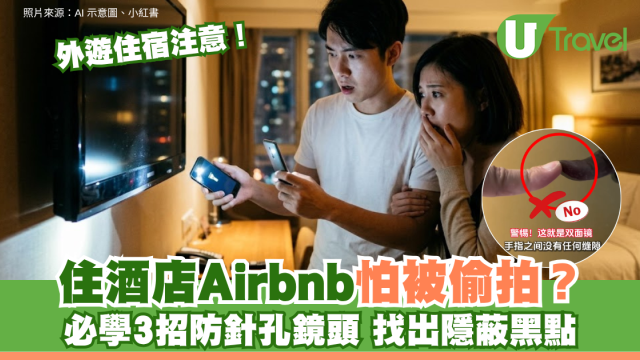 住酒店Airbnb怕被偷拍？必學3招防針孔鏡頭找出隱蔽黑點 