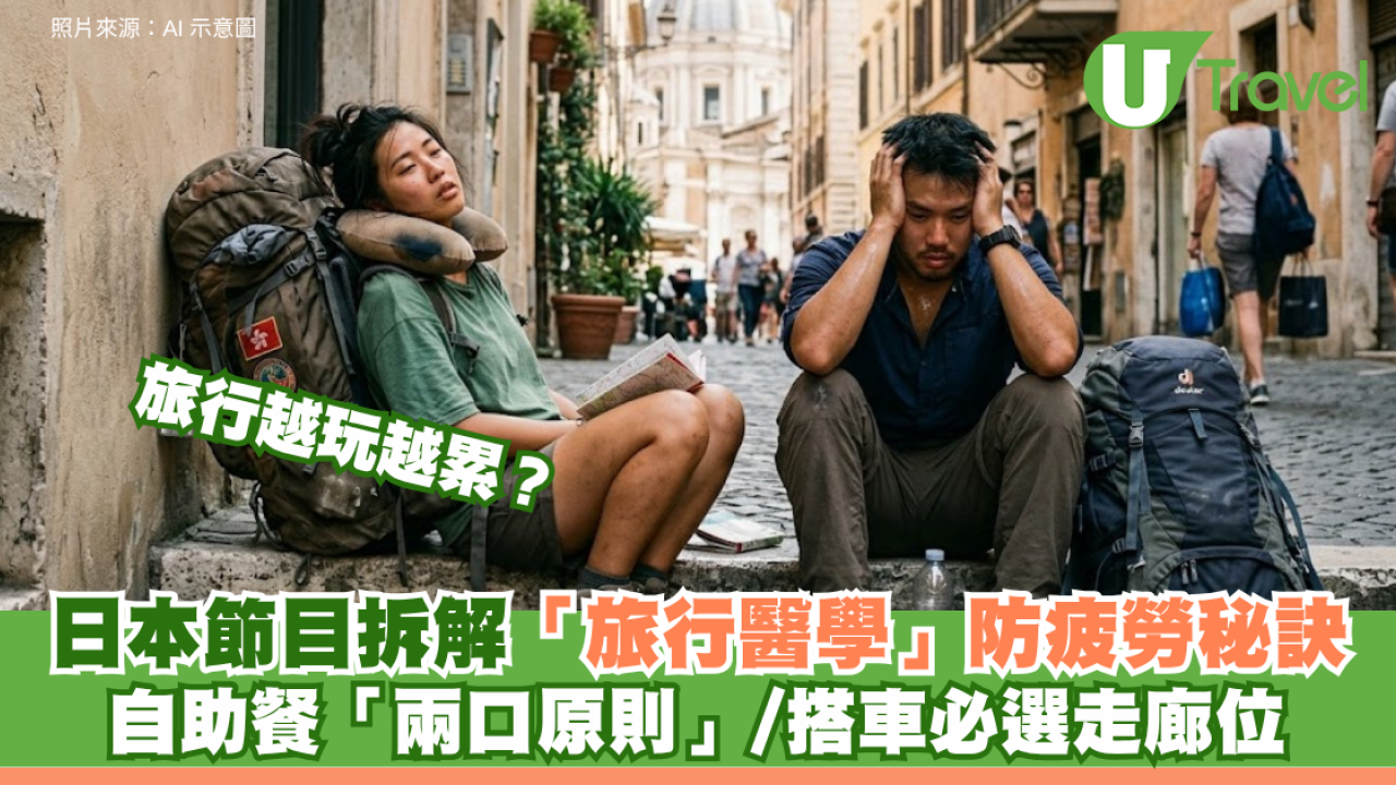 旅行越玩越累？日本節目拆解「旅行醫學」防疲勞秘訣：自助餐「兩口原則」、搭車必選走廊位