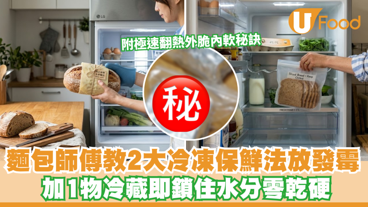 麵包保存｜天氣熱方包極速發霉？麵包師傅私傳2大冷凍保鮮法 附極速翻熱外脆內軟秘訣