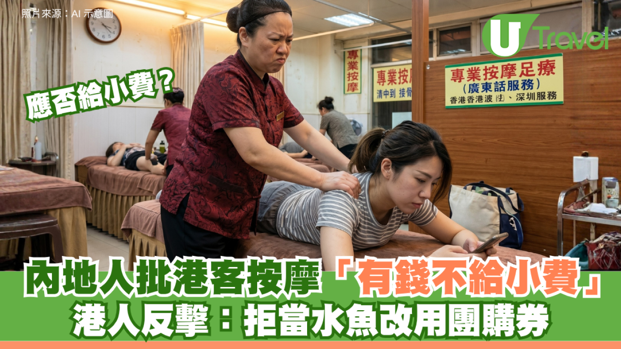 深圳按摩應否給小費？ 內地人批港客「有錢不給小費」 港人反擊：拒當水魚改用團購券