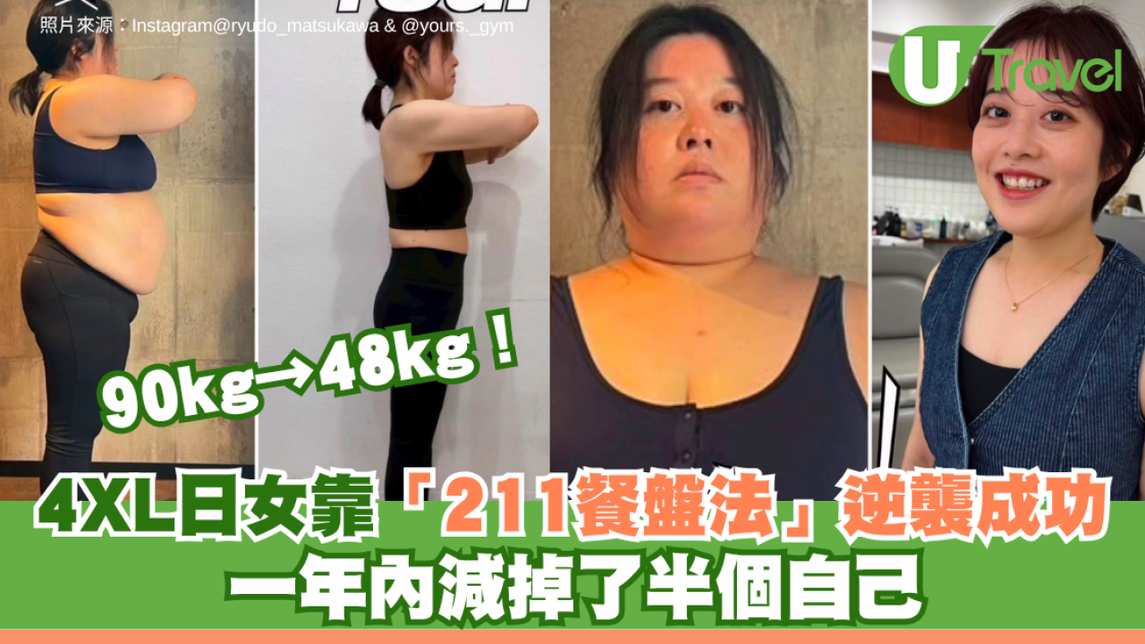 90kg→48kg！4XL日女靠「211餐盤法」逆襲大成功 一年內減掉了半個自己