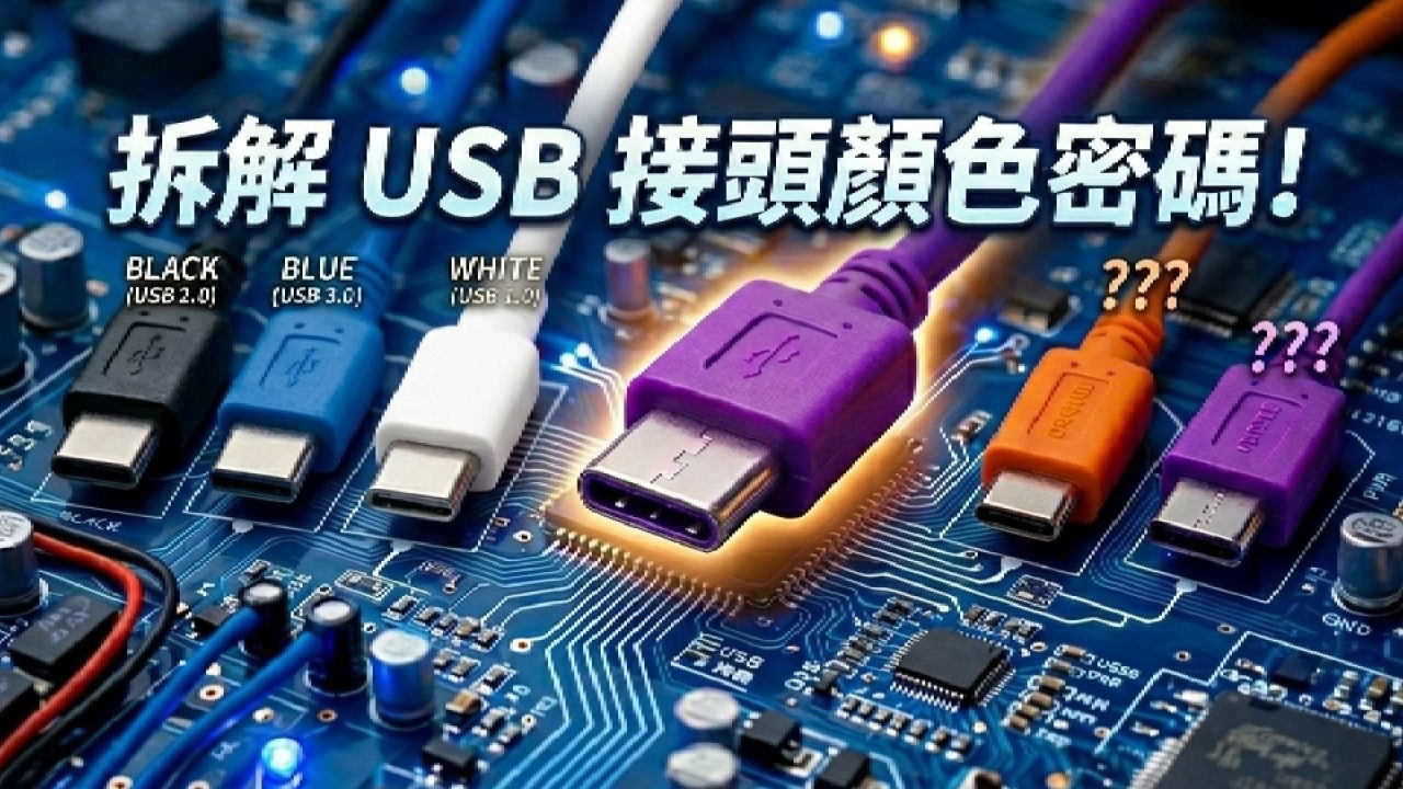拆解 USB 接頭顏色密碼!紫色/橙色背後藏快充代碼?亂用淘寶線隨時有爆炸危險