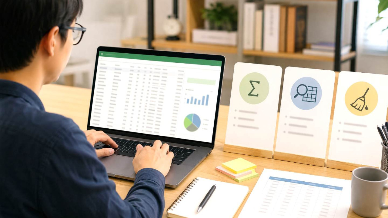 Excel 公式大全 2026|20 個職場必學公式逐步圖解 SUM / VLOOKUP / FILTER 即學即用
