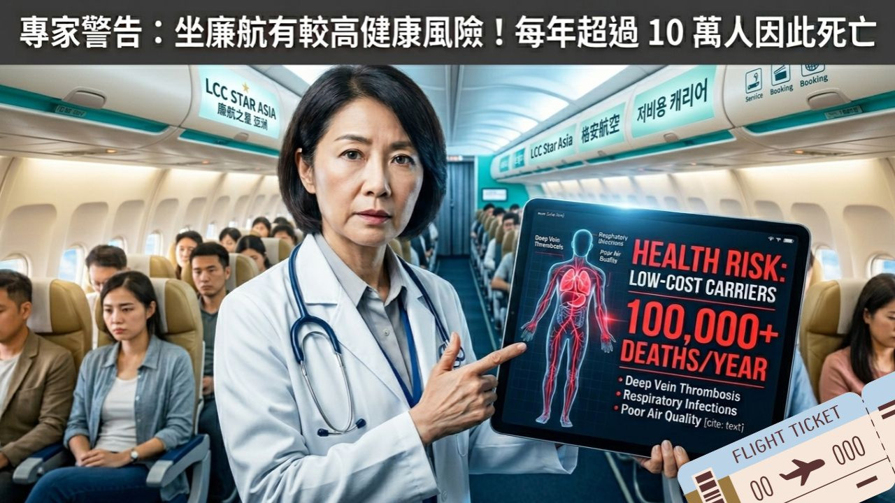 專家警告：坐廉航有較高健康風險！每年超過 10 萬人因此死亡