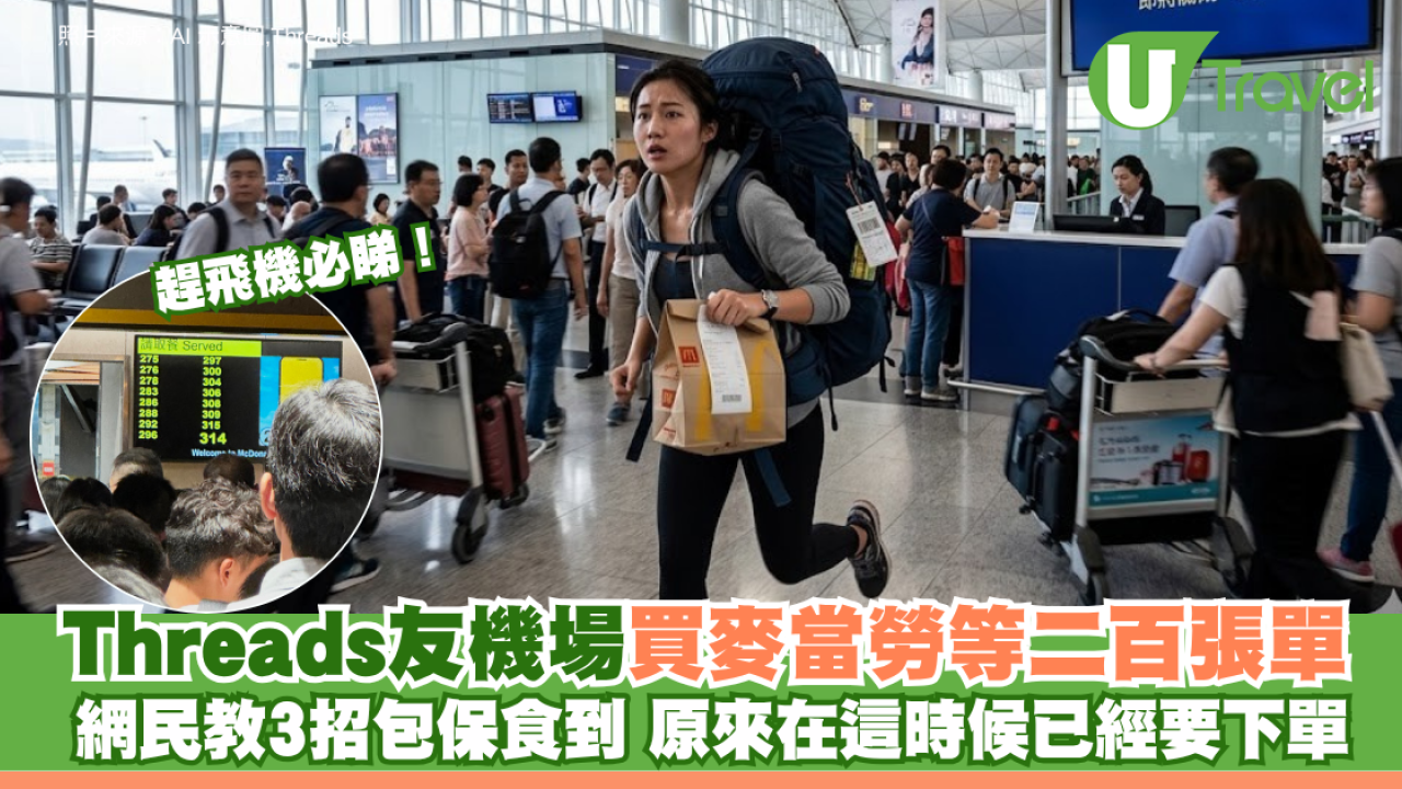 趕飛機必睇！Threads友機場買麥當勞等二百張單 網民教3招包保食到 要提早幾多order？
