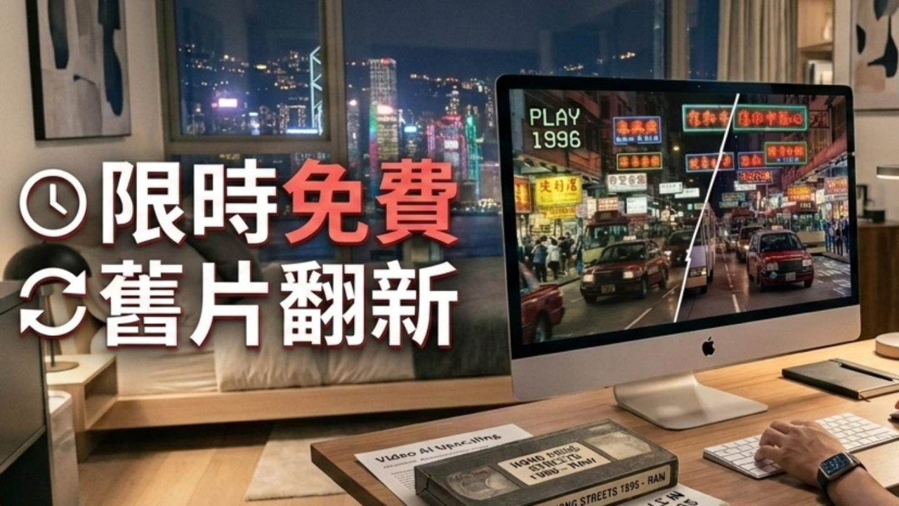 AI 影片修復神器限時免費！Winxvideo AI 終身版免費領　影片升頻 + AI 防手震　VHS 舊帶 / 黑白舊相一次過修復