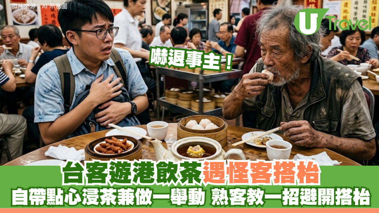 台客遊港飲茶遇怪客搭枱 自帶點心浸茶兼做一舉動嚇退事主 熟客教一招避開搭枱