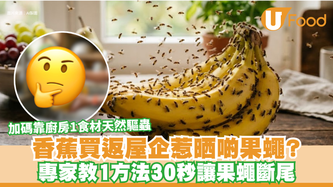 香蕉買返屋企惹晒啲果蠅？專家教1方法30秒讓果蠅斷尾 加碼靠廚房1食材天然驅蟲
