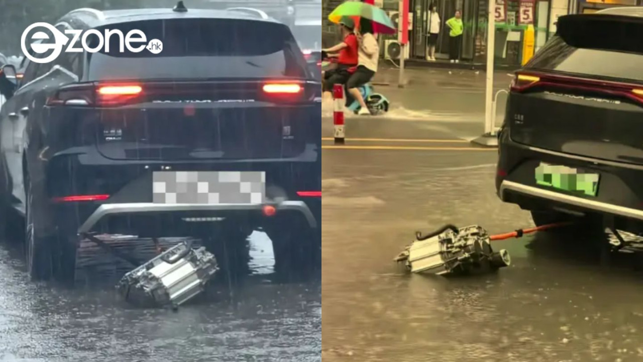 BYD雨天行駛電機突「脫落」！車底高壓線涉水沿路拖行 官方火速澄清【附電動車涉水3大盲區】