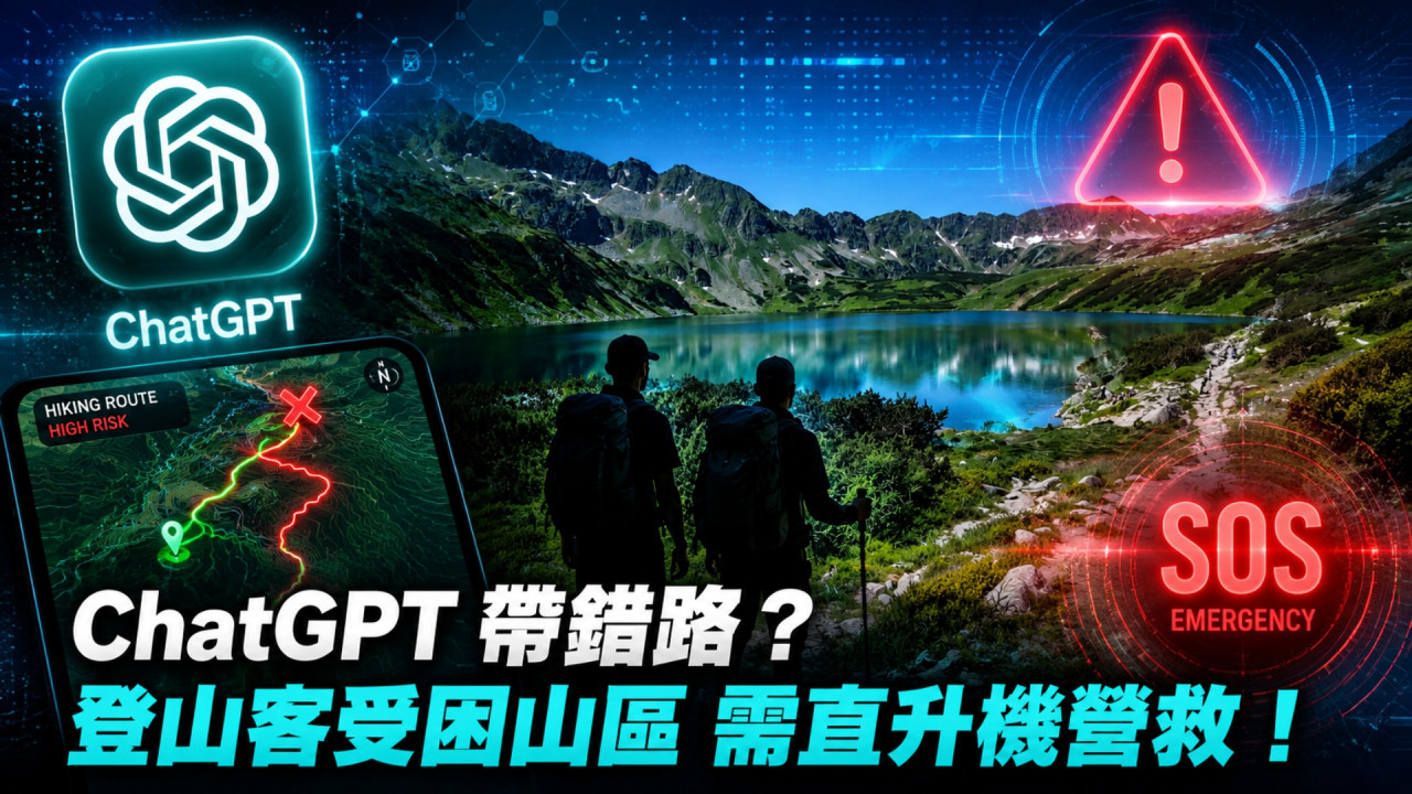 信 ChatGPT 行山險送命?AI 推薦路線出錯 兩名登山客受困山區需直升機營救