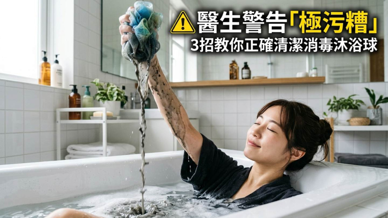 醫生警告「極污糟」!沐浴球竟藏致命敗血危機 3招教你正確清潔消毒