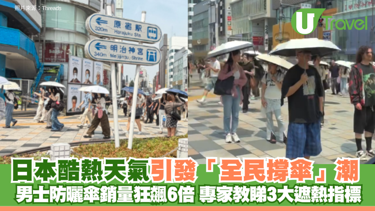 日本酷熱天氣引發「全民撐傘」潮！男士防曬傘銷量狂飆6倍 專家教睇3大遮熱指標