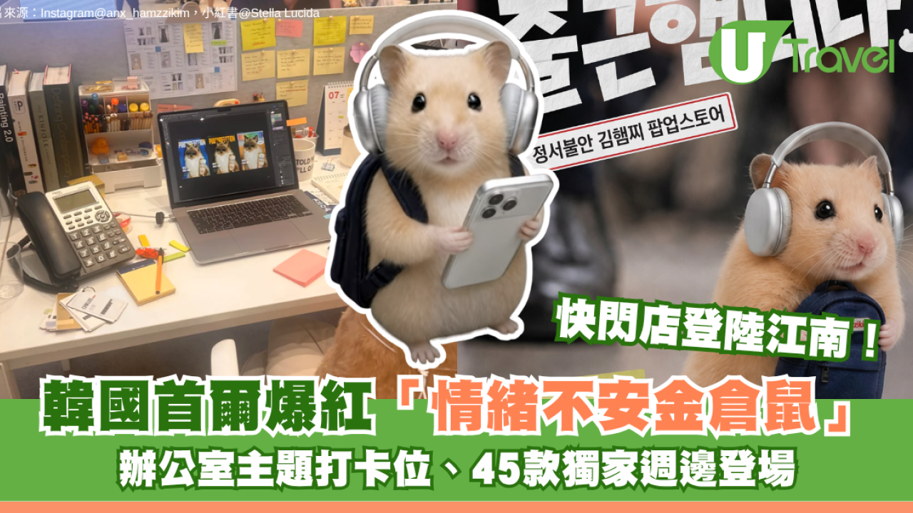 韓國首爾爆紅「情緒不安金倉鼠」快閃店登陸江南！辦公室主題打卡位、45款獨家週邊登場