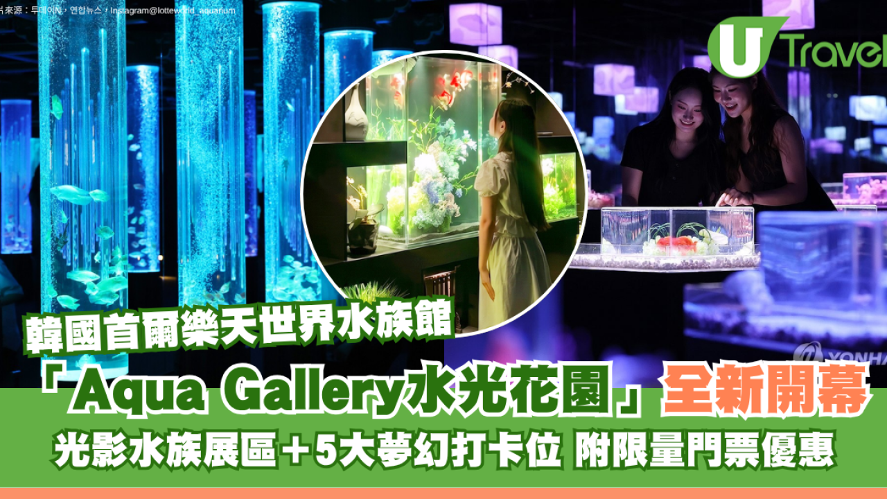 韓國首爾樂天世界水族館全新「Aqua Gallery 水光花園」開幕！光影水族展區＋5大夢幻打卡位 附限量門票優惠