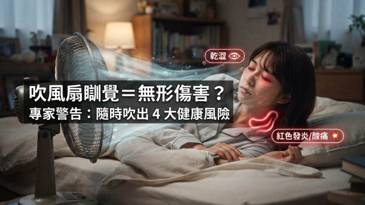 「吹住風扇瞓」藏4大健康風險？夏天長期開風扇要注意！有機會引發過敏/炎症！