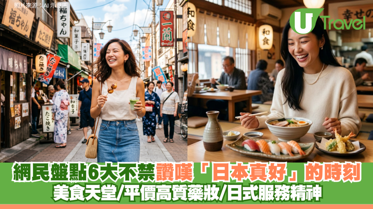 網民盤點6大不禁讚嘆「日本真好」的時刻 美食天堂/平價高質藥妝/日式服務精神