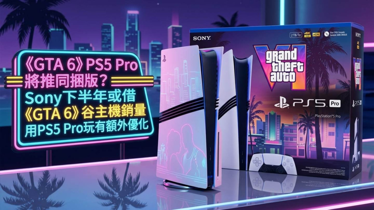 《GTA 6》PS5 Pro將推同捆版？Sony下半年或借《GTA 6》谷主機銷量 用PS5 Pro玩有額外優化