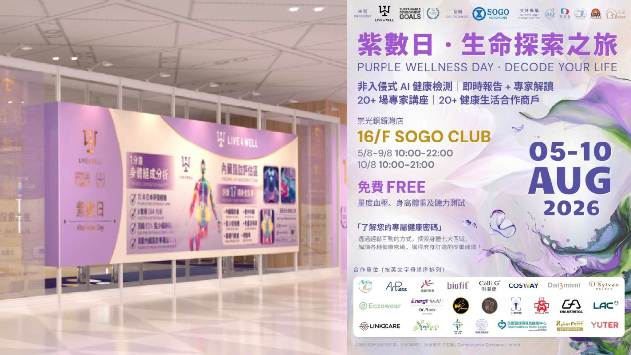 LIVE 4 WELL 紫數日登場　AI 光學掃描 1 分鐘查痛症源頭
