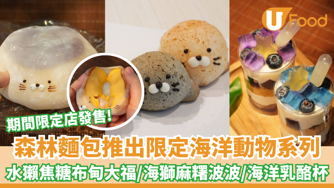 森林麵包推出限定海洋動物系列！杜拜朱古力麵包絲/海水獺焦糖布甸大福/海獅麻糬波波/海洋乳酪杯