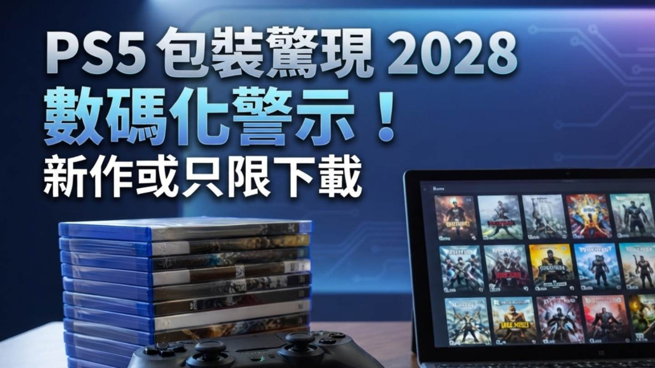 PS5 包裝驚現 2028 數碼化警示！新作或只限下載　實體收藏玩家關注遊戲所有權