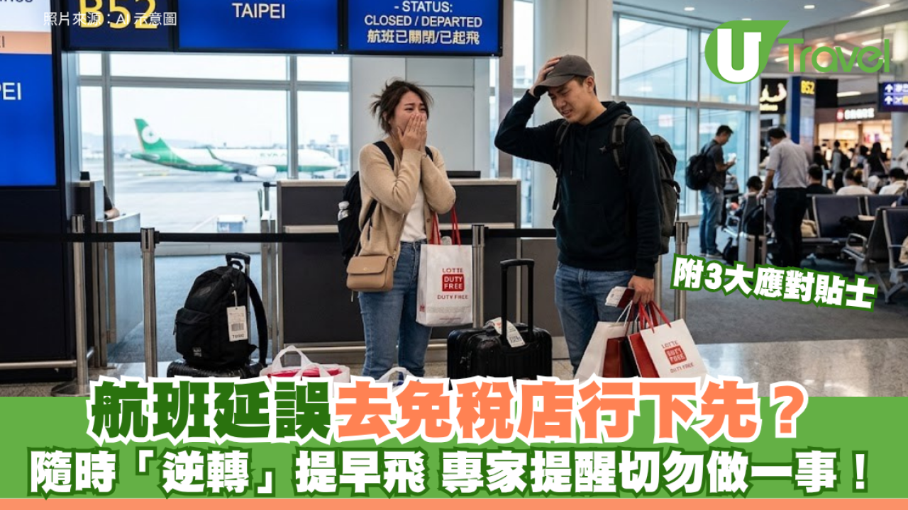 航班延誤去免稅店行下先？隨時「逆轉」提早飛 專家提醒切勿遠離閘口 ！附3大應對貼士