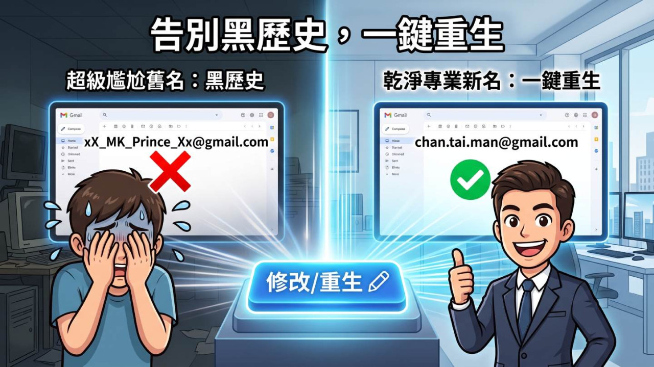 Gmail 終於可以改名！香港用家都用得　改地址步驟、每年及終生限制一文睇
