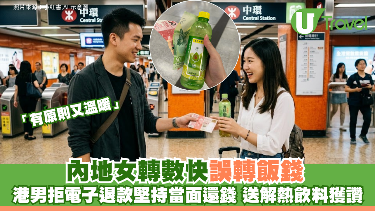 內地女轉數快誤轉飯錢 港男拒電子退款堅持當面還錢 送解熱飲料獲讚「有原則又溫暖」