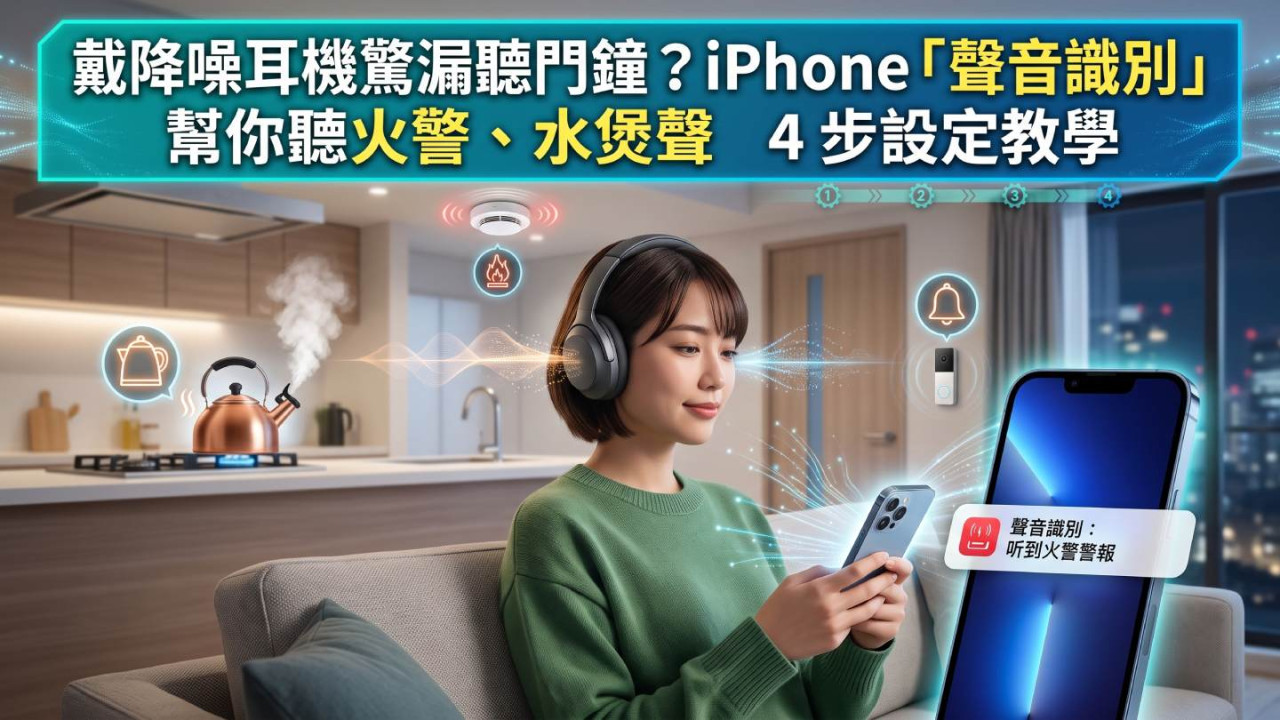 戴降噪耳機驚漏聽門鐘？iPhone「聲音識別」幫你聽火警、水煲聲　4 步設定教學