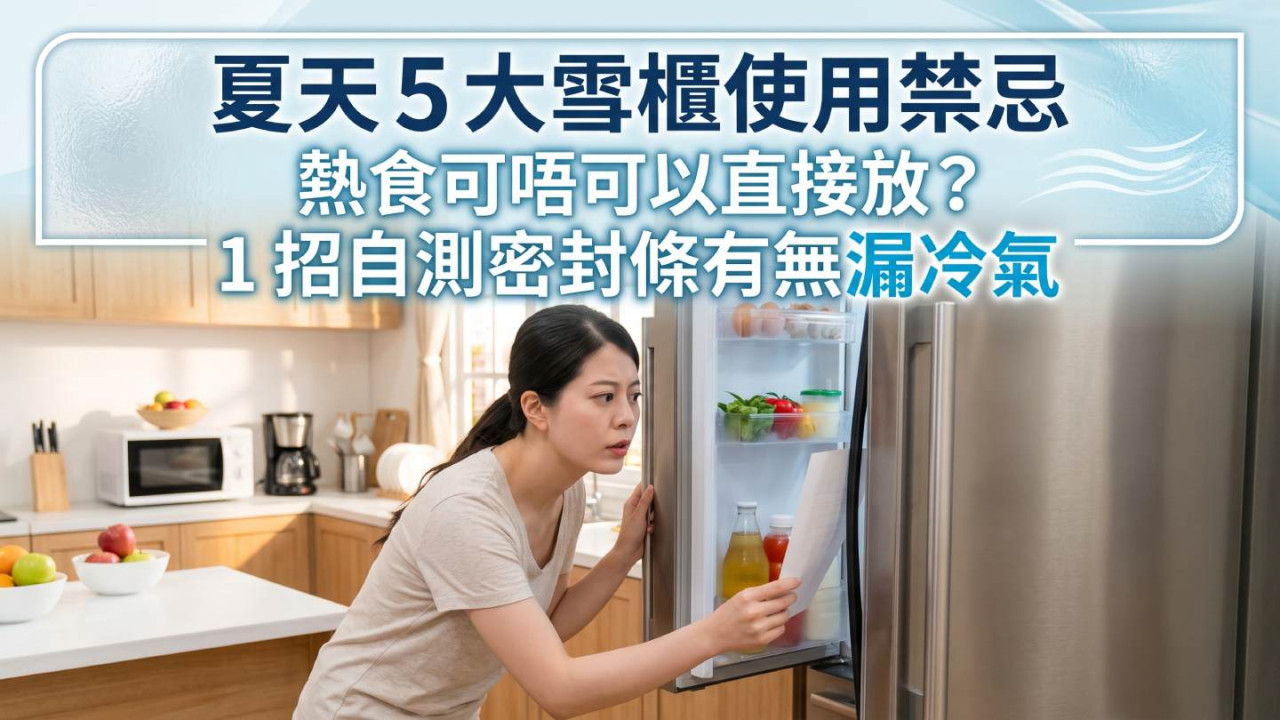 雪櫃過熱食物易壞?夏天 5 大雪櫃使用禁忌 熱食可唔可以直接放?1 招自測密封條有無漏冷氣