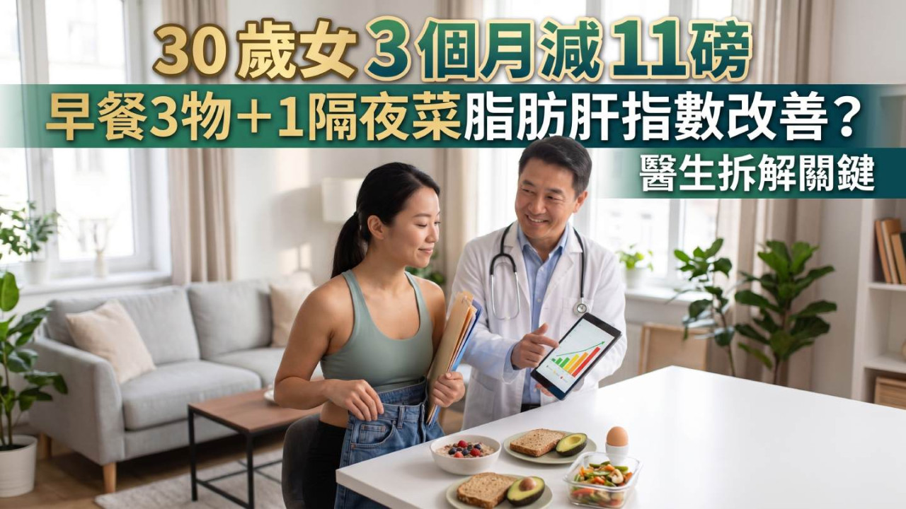 30 歲女 3 個月減 11 磅 早餐3物+1隔夜菜脂肪肝指數改善?醫生拆解關鍵
