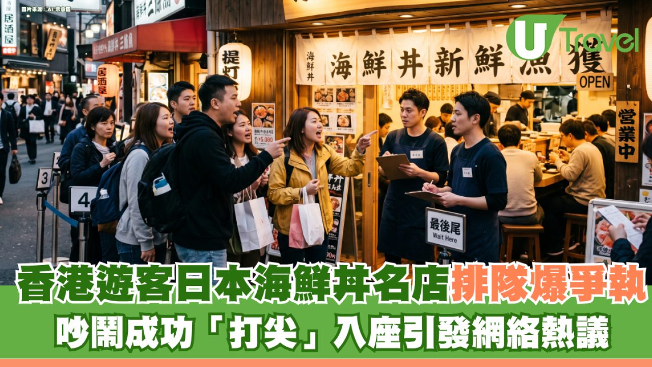 香港遊客日本糸島海鮮丼名店排隊爆爭執 吵鬧成功「打尖」入座引發網絡熱議