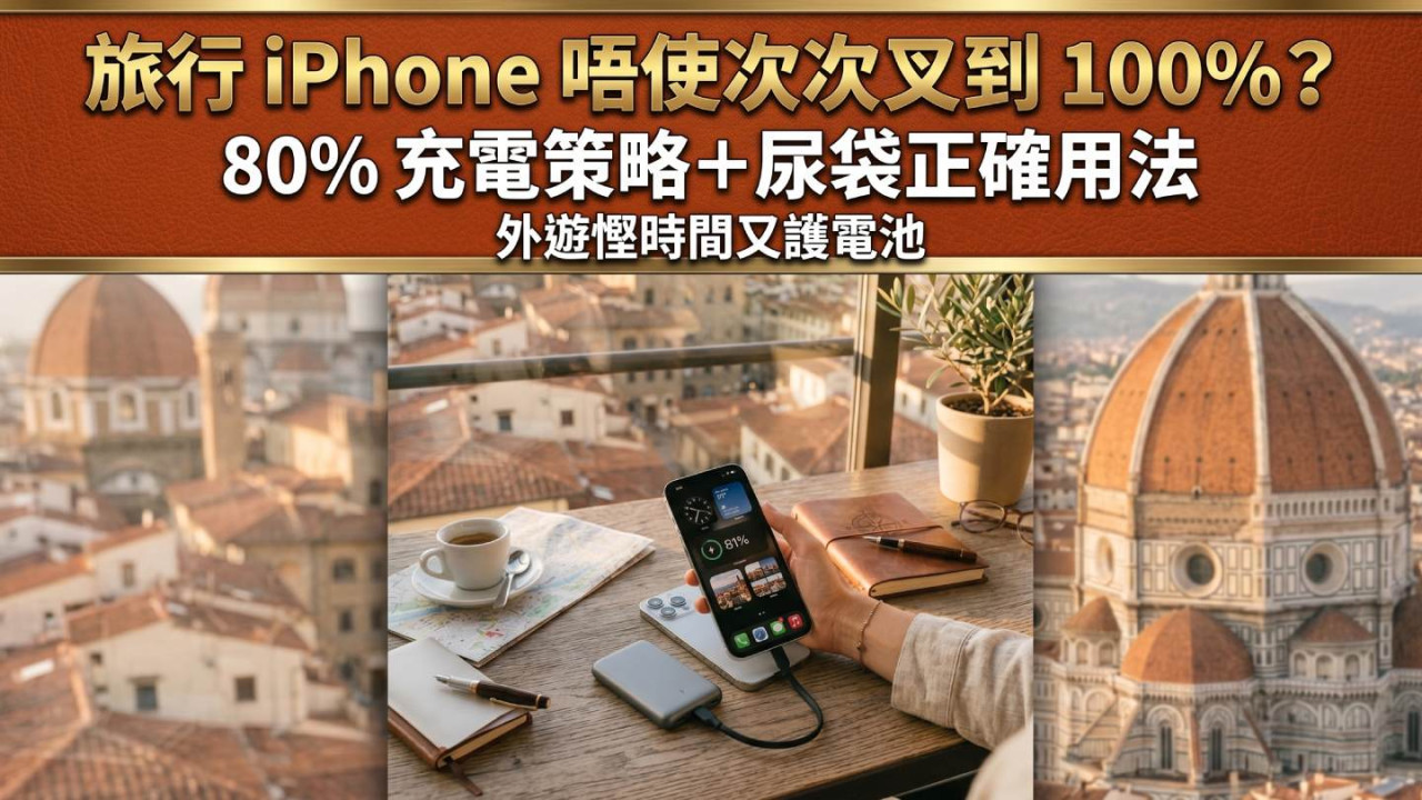 旅行 iPhone 唔使次次叉到 100%?80% 充電策略+尿袋正確用法 外遊慳時間又護電池