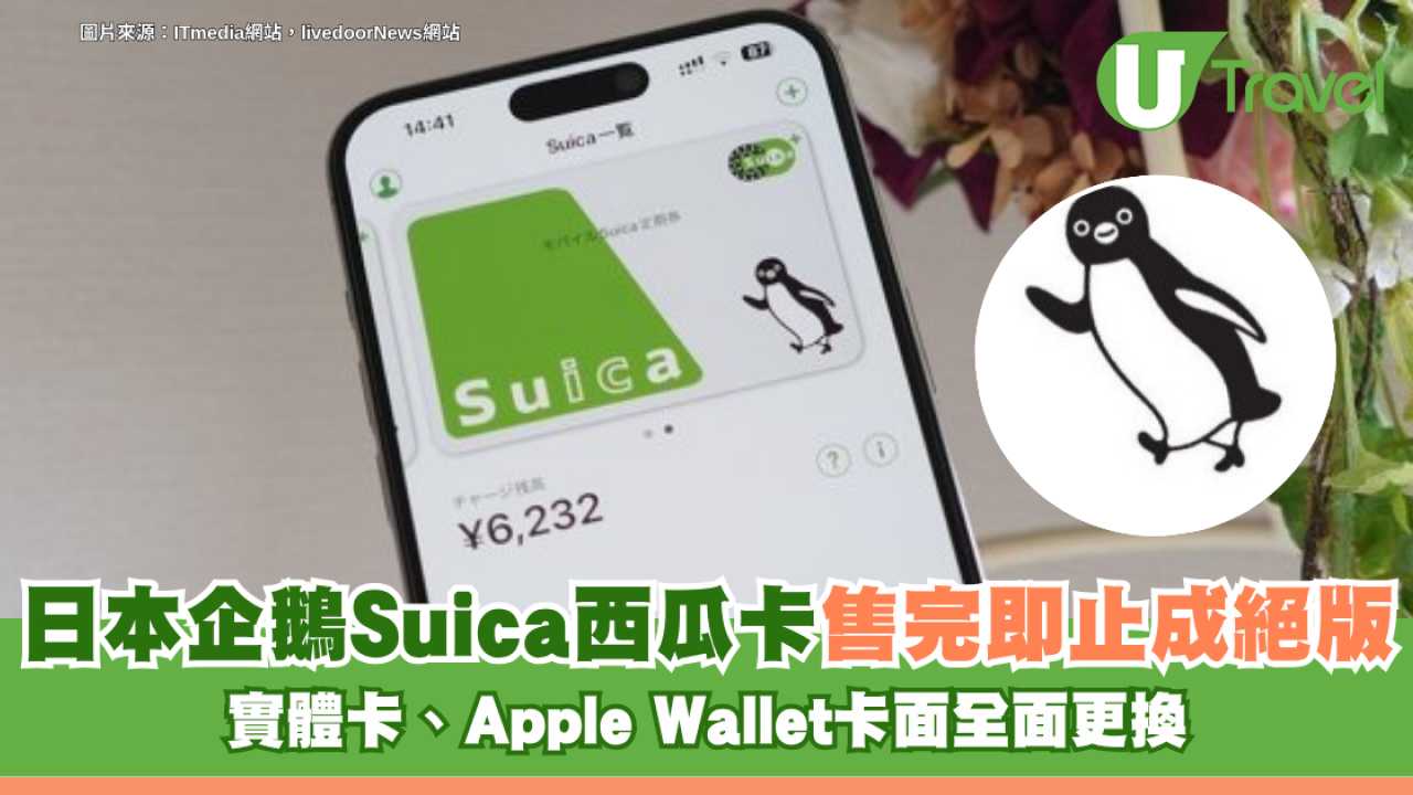 日本企鵝Suica西瓜卡售完即止成絕版！實體卡、Apple Wallet卡面全面更換
